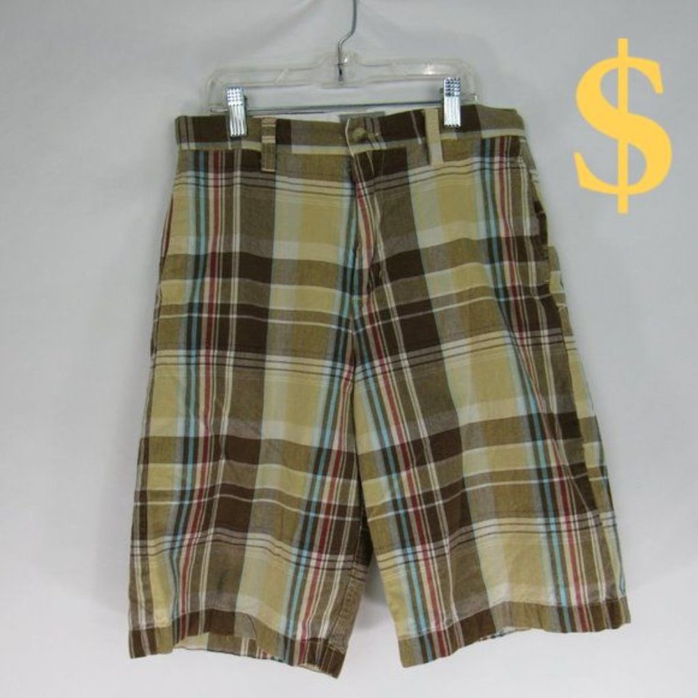 First Wave Surfer Plaid Shorts Boy’s Size 16